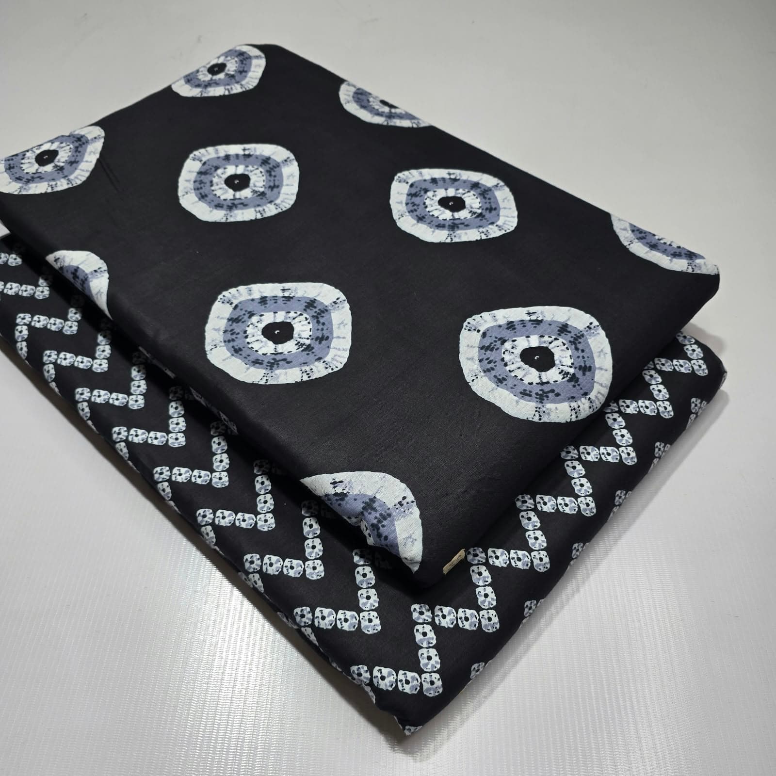 Shibori Circle Cotton — Black