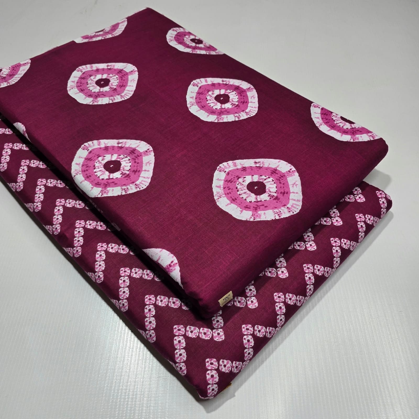 Shibori Circle Cotton — Maroon