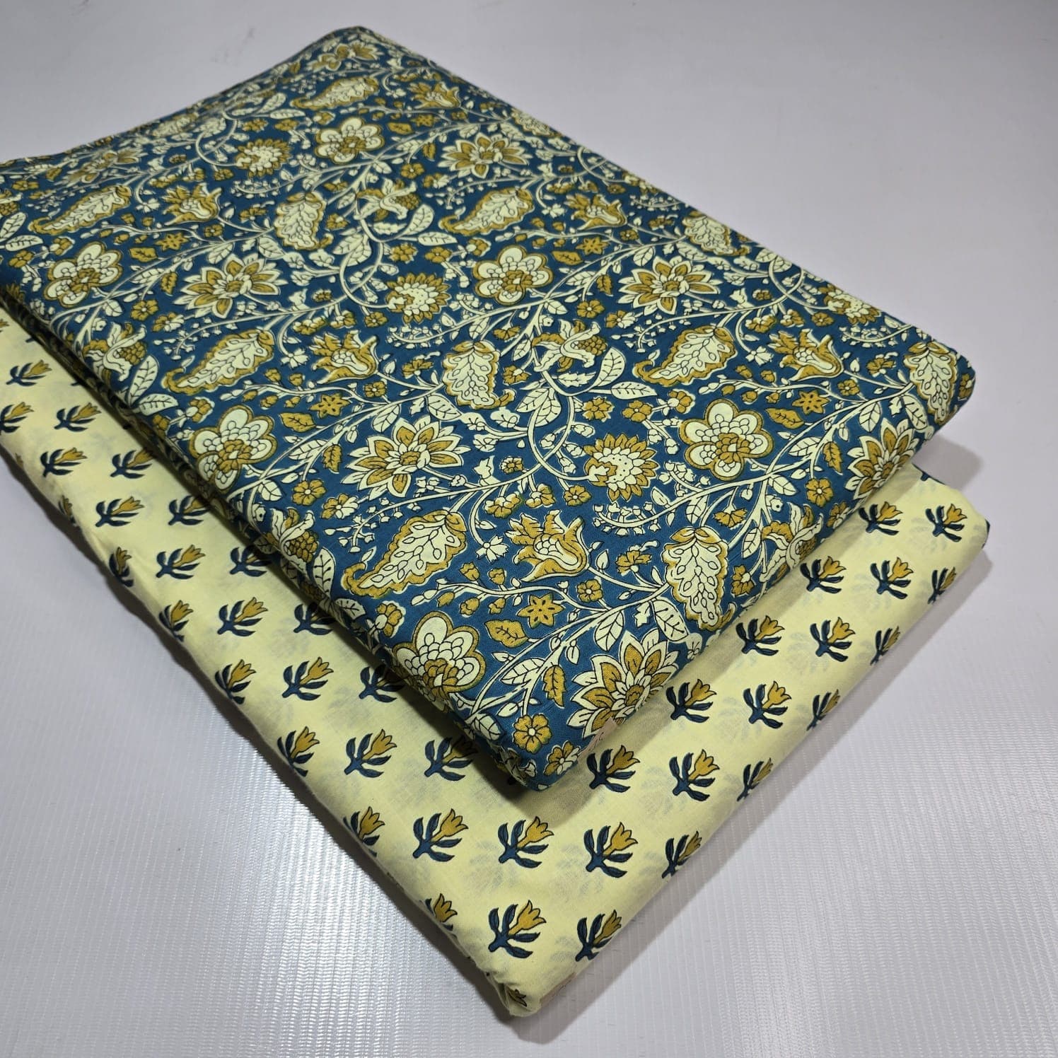 Floral Vine Block Print Cotton — Maroon