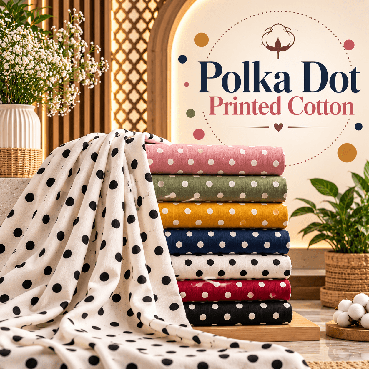 Polka Dot Printed Cotton