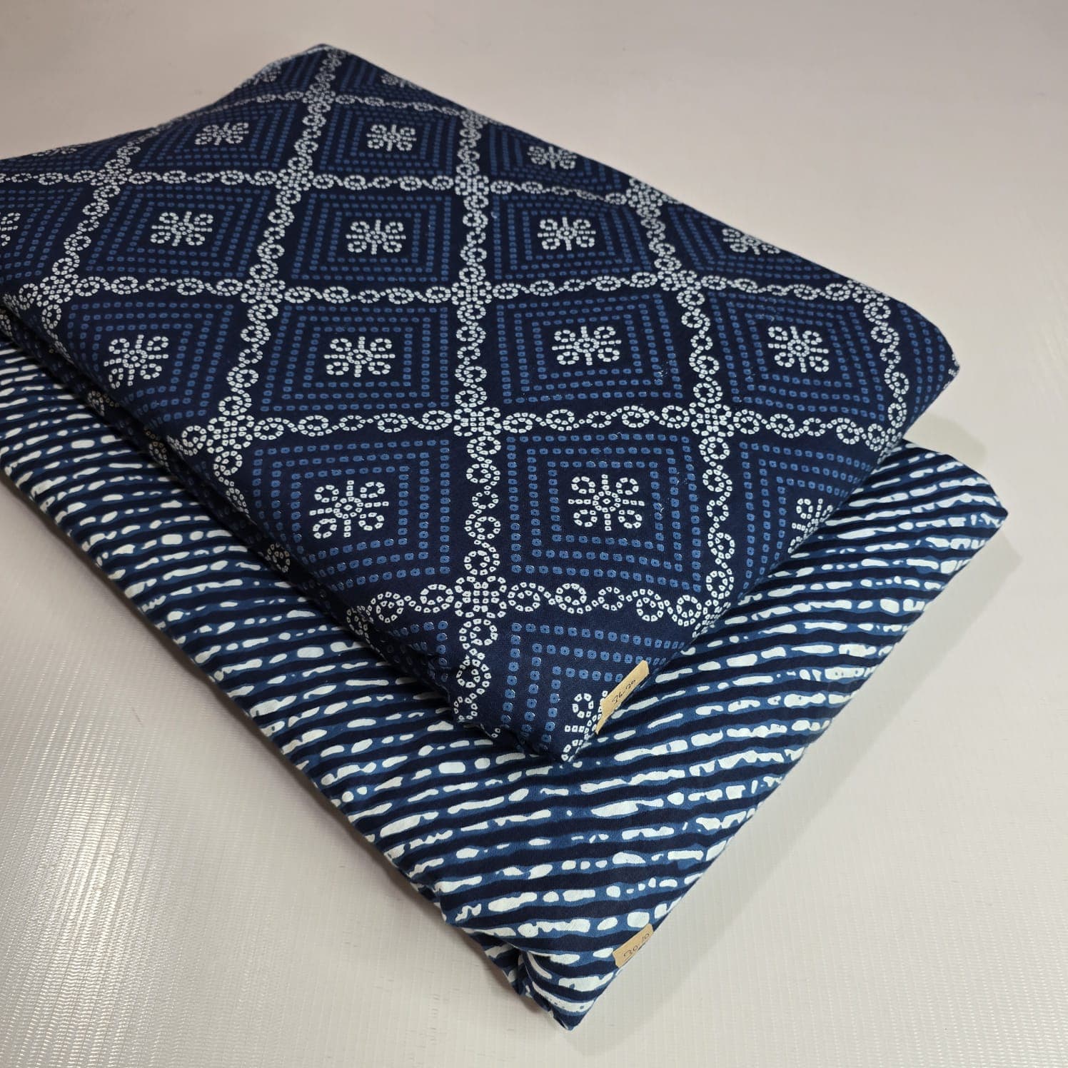 Bandhani Diamond Cotton — Navy