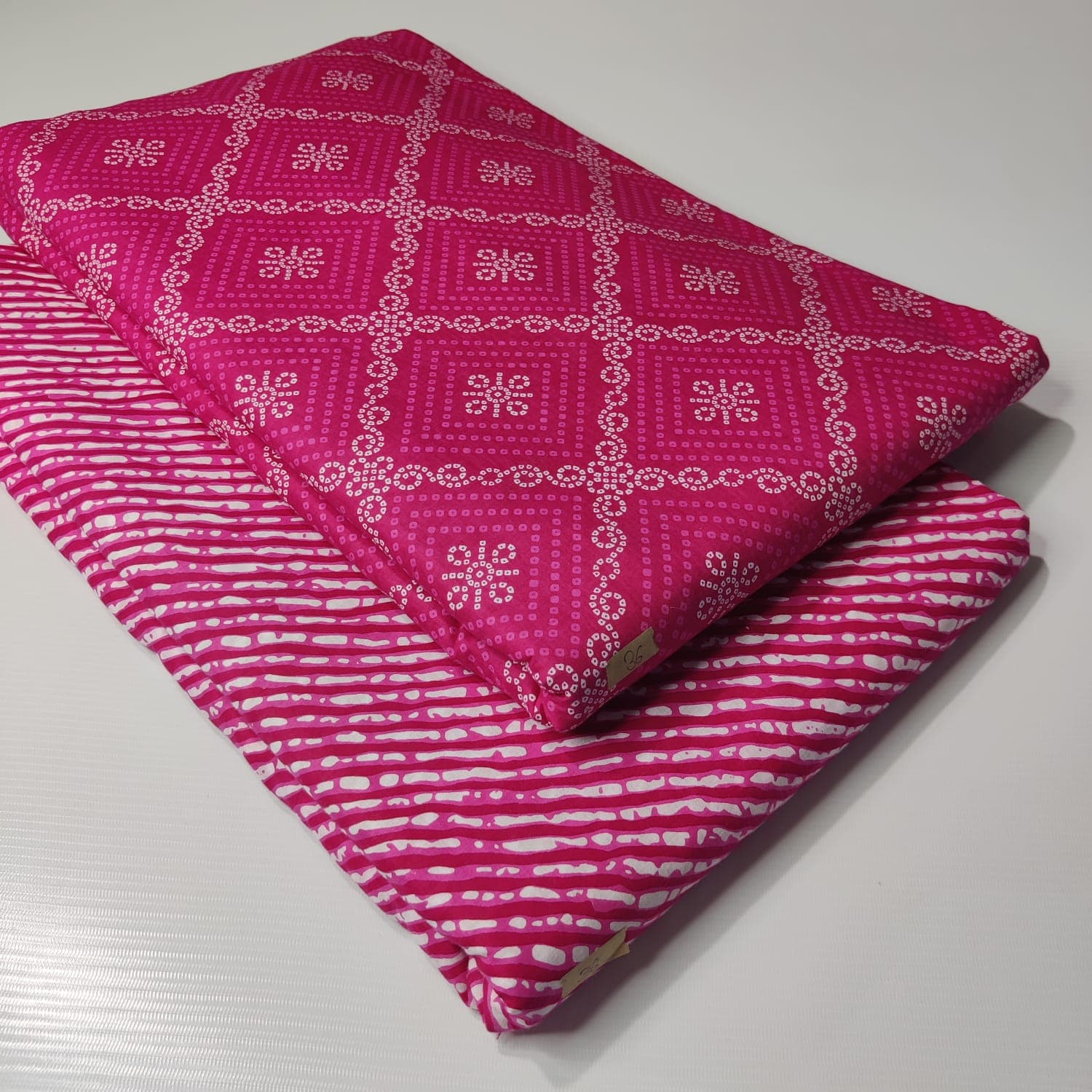 Bandhani Diamond Cotton — Hot Pink