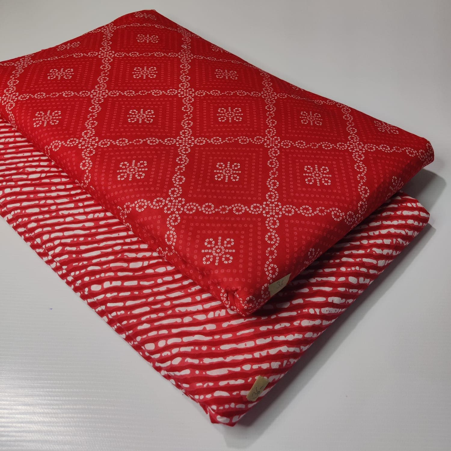 Bandhani Diamond Cotton — Red