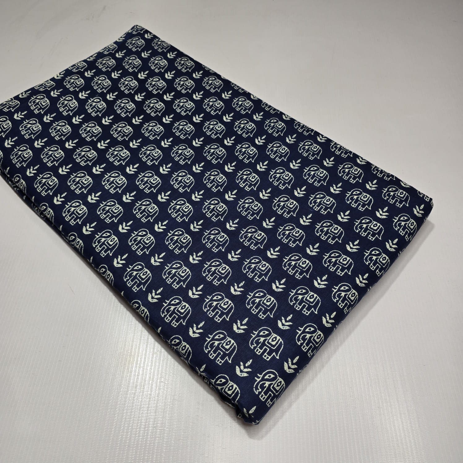 Elephant Sprig Cotton — Navy