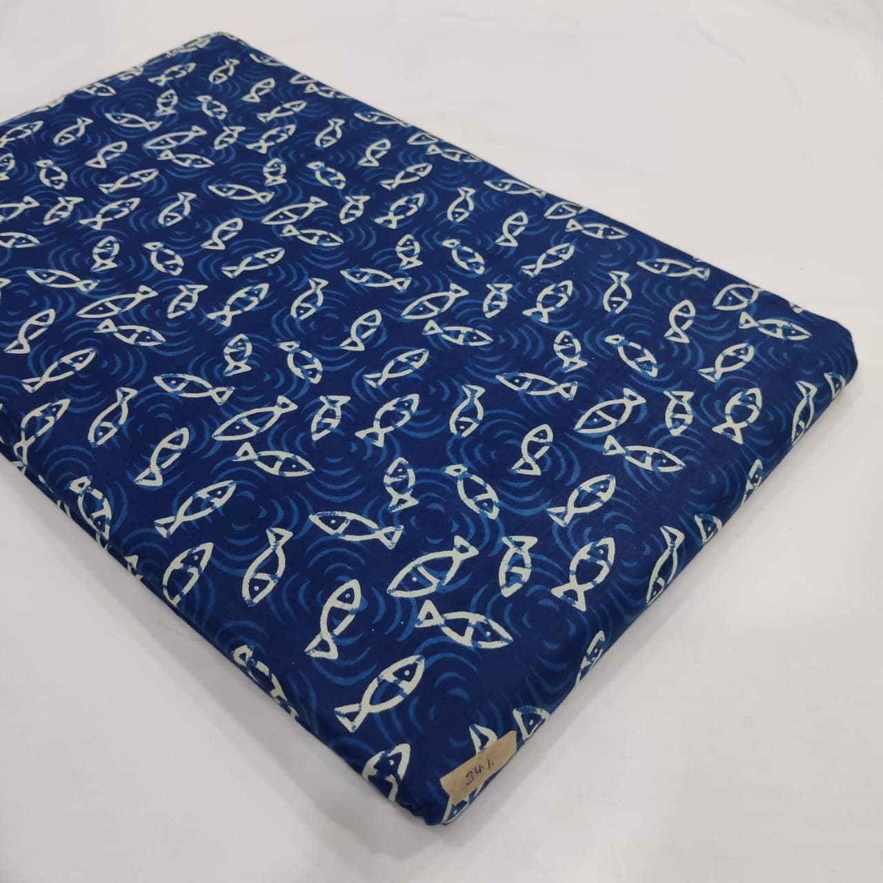 Fish Swirl Cotton — Royal Blue